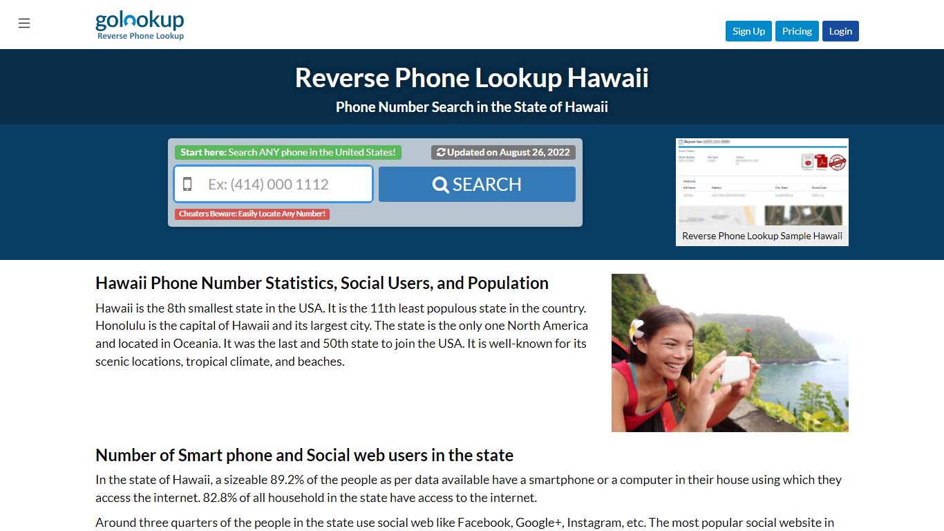 Hawaii Reverse Phone LookUp