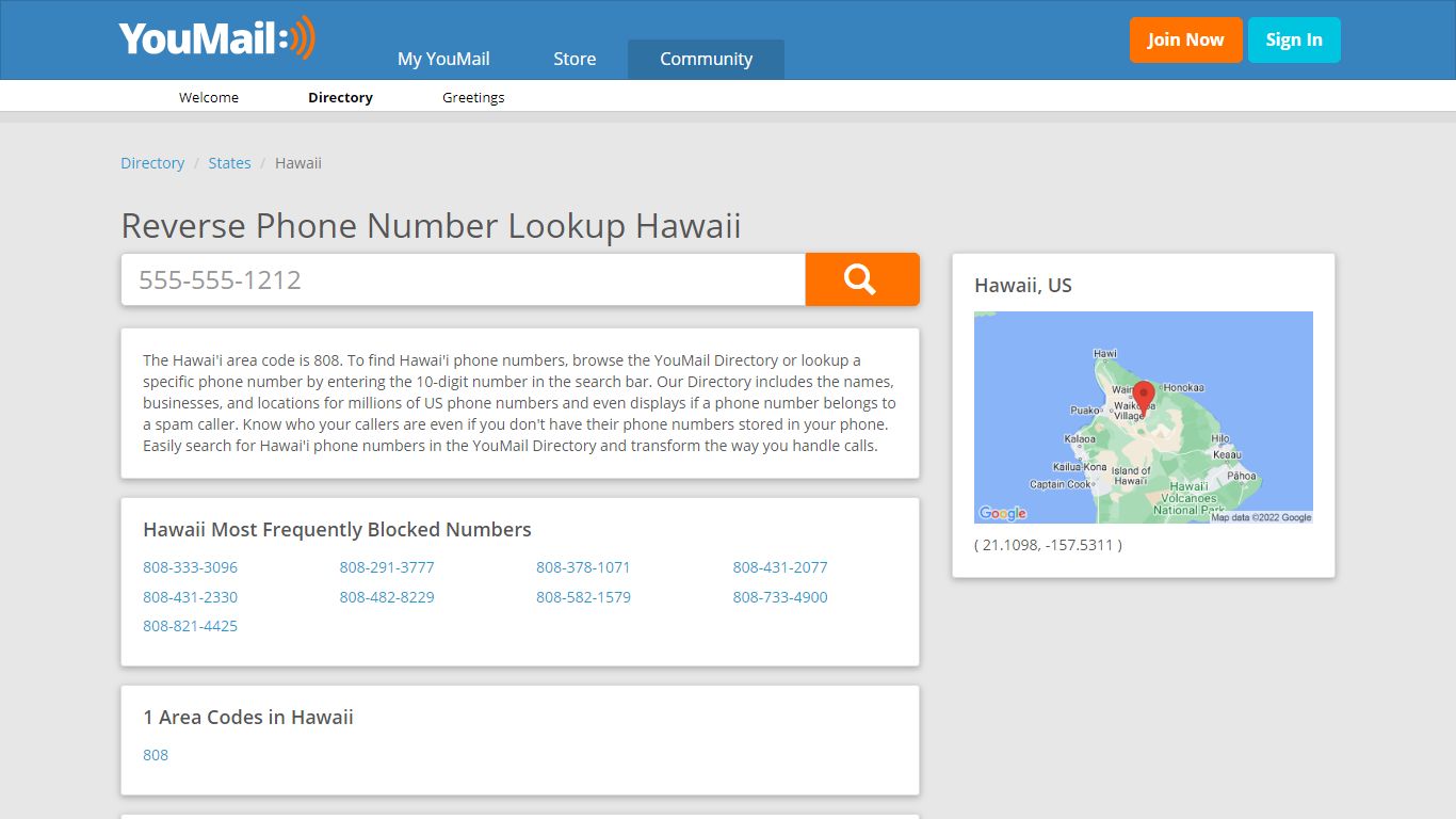 Hawaii Phone Numbers - Reverse Phone Number Lookup HI | YouMail